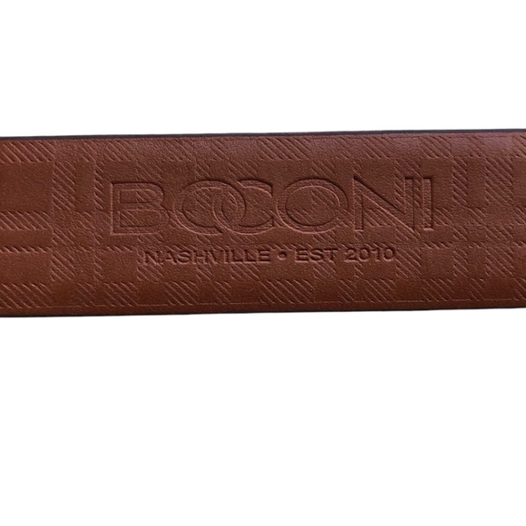 Boconi Mens Leather Belt Dark Brown 34 - Picture 8 of 12